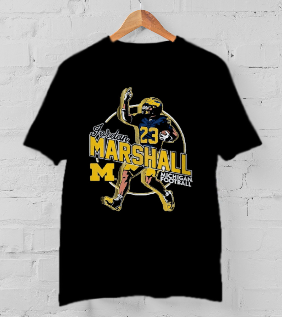 Jordan Marshall 23 Michigan Wolverines Football M T-Shirt