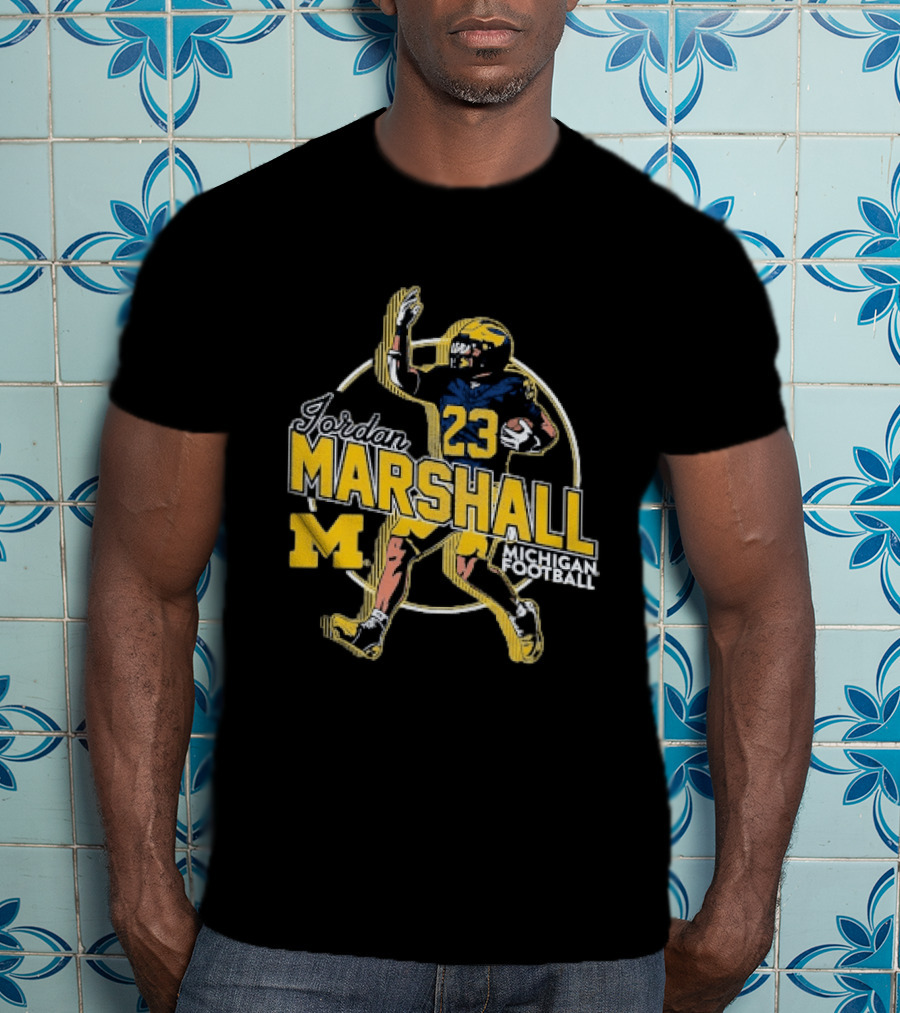 Jordan Marshall 23 Michigan Wolverines Football M T-Shirt