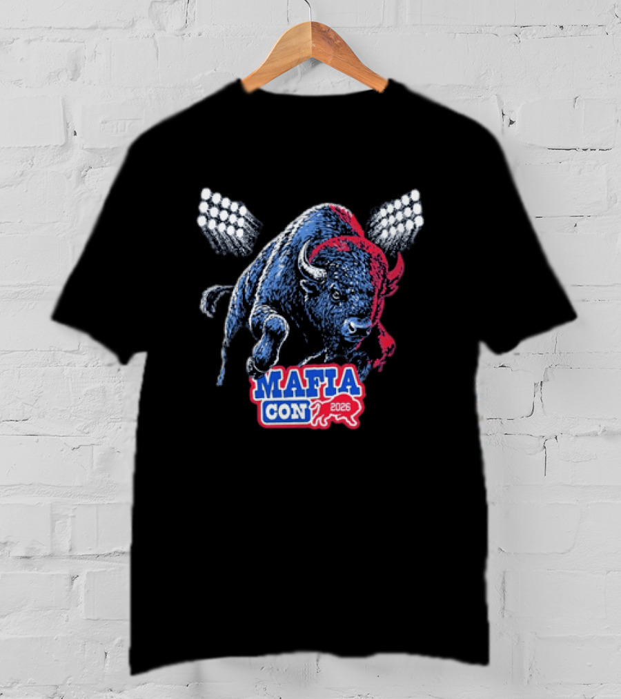 Mafia Con 2026 Buffalo Bills Bison Stadium Lights T-Shirt