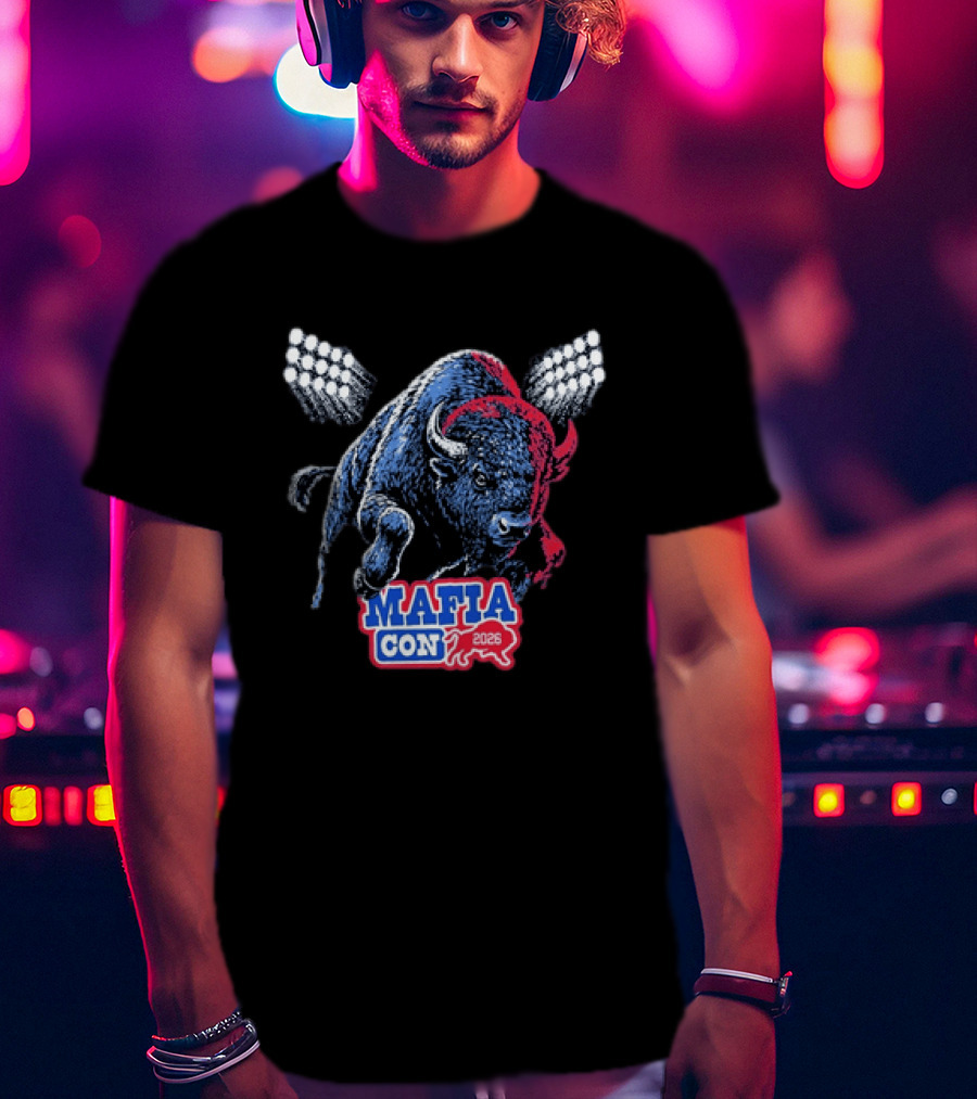 Mafia Con 2026 Buffalo Bills Bison Stadium Lights T-Shirt
