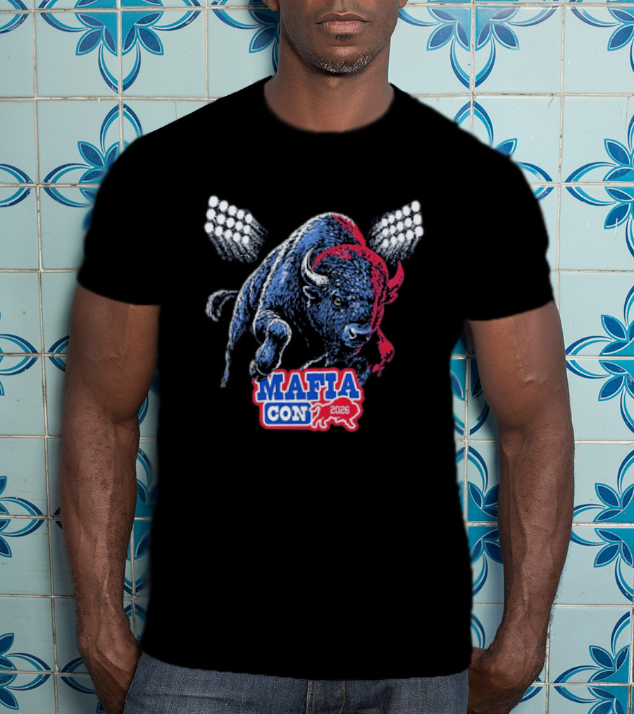 Mafia Con 2026 Buffalo Bills Bison Stadium Lights T-Shirt
