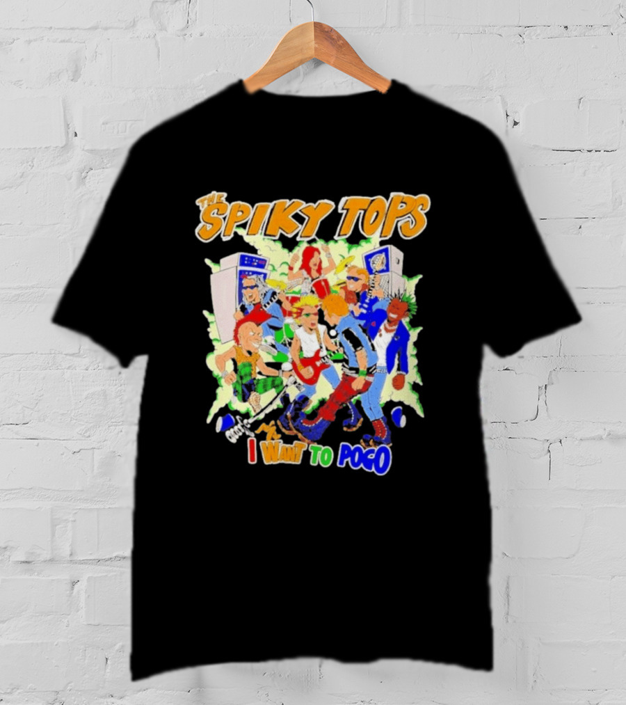 The Spiky Tops I Want To Pogo Punk Rock Music Band Comic T-Shirt