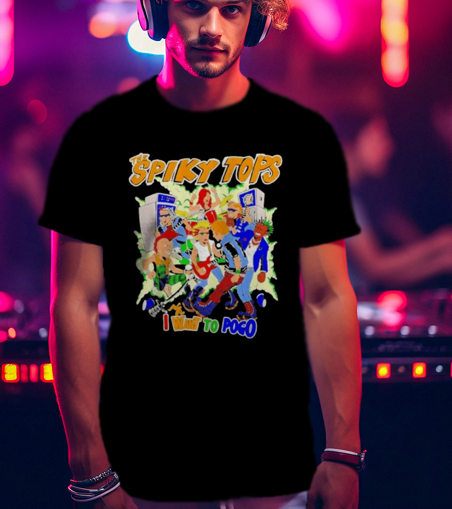 The Spiky Tops I Want To Pogo Punk Rock Music Band Comic T-Shirt