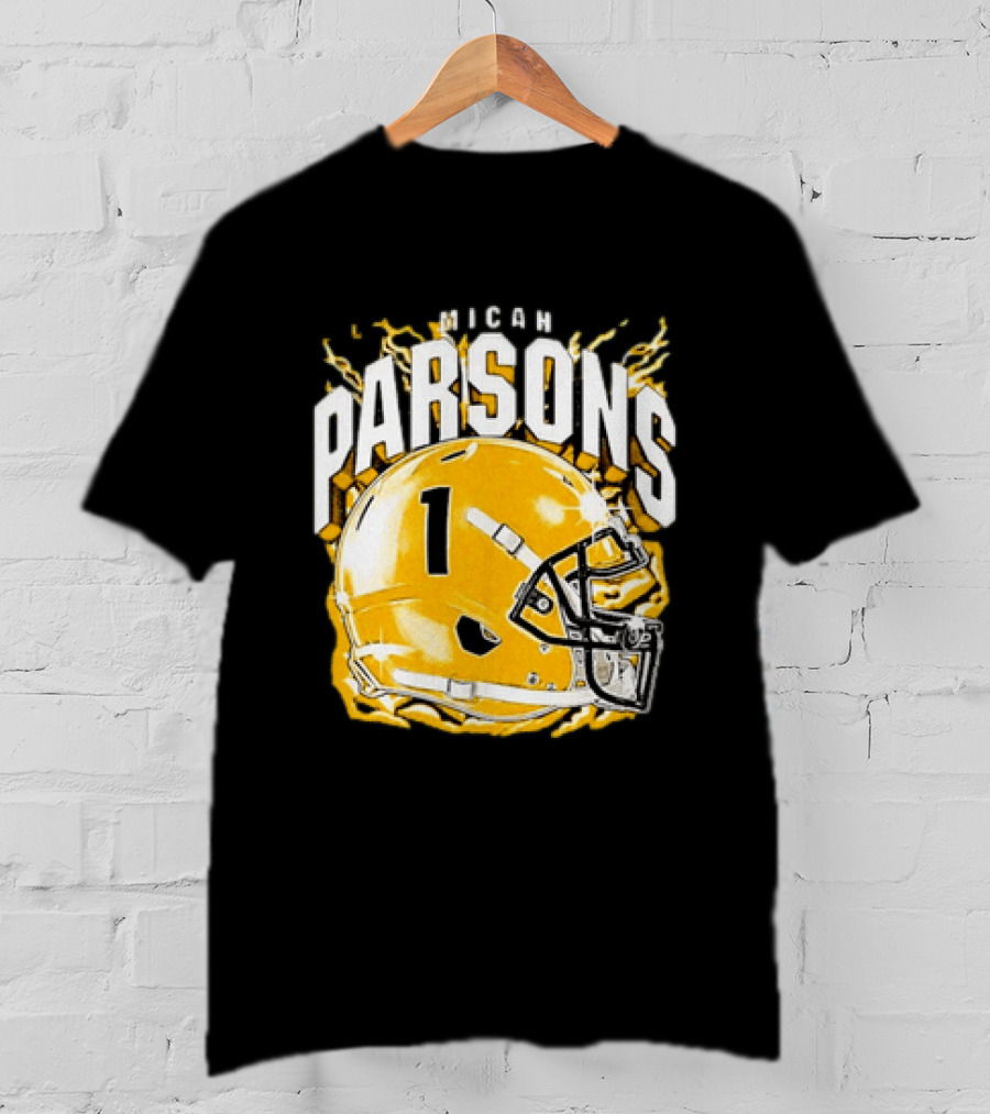 Micah Parsons No 1 Football Helmet Explosion T-Shirt