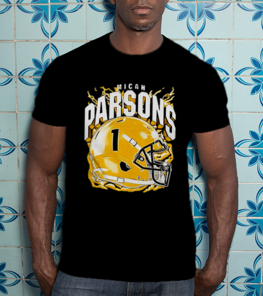 Micah Parsons No 1 Football Helmet Explosion T-Shirt