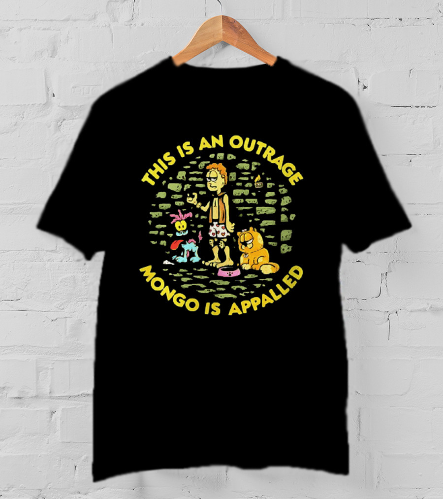 This Is An Outrage Mongo Is Appalled Garfield Tv Cartoon Odie Comedy T-Shirt