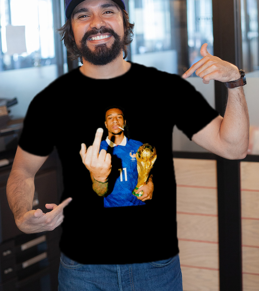 France National Team Number 11 Middle Finger Trophy Gesture T-Shirt