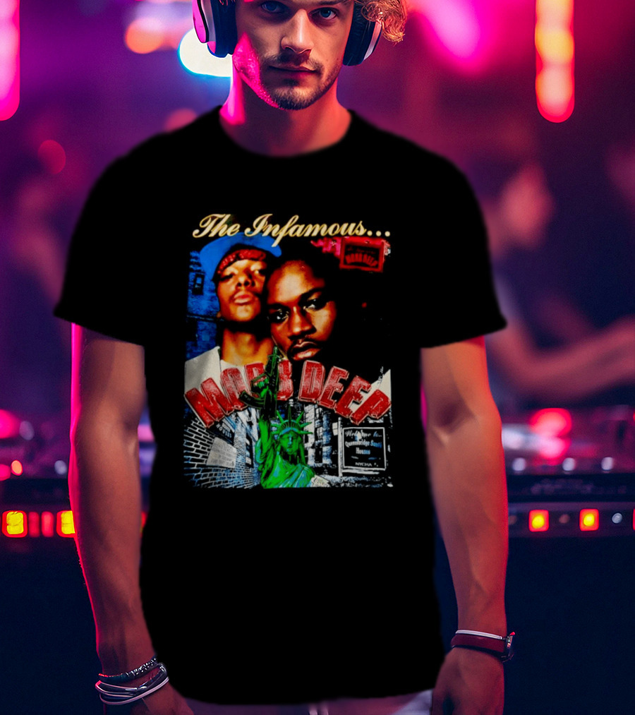 The Infamous Mobb Deep Havoc Prodigy Queensbridge South Houses New York City Statue Of Liberty T-Shirt
