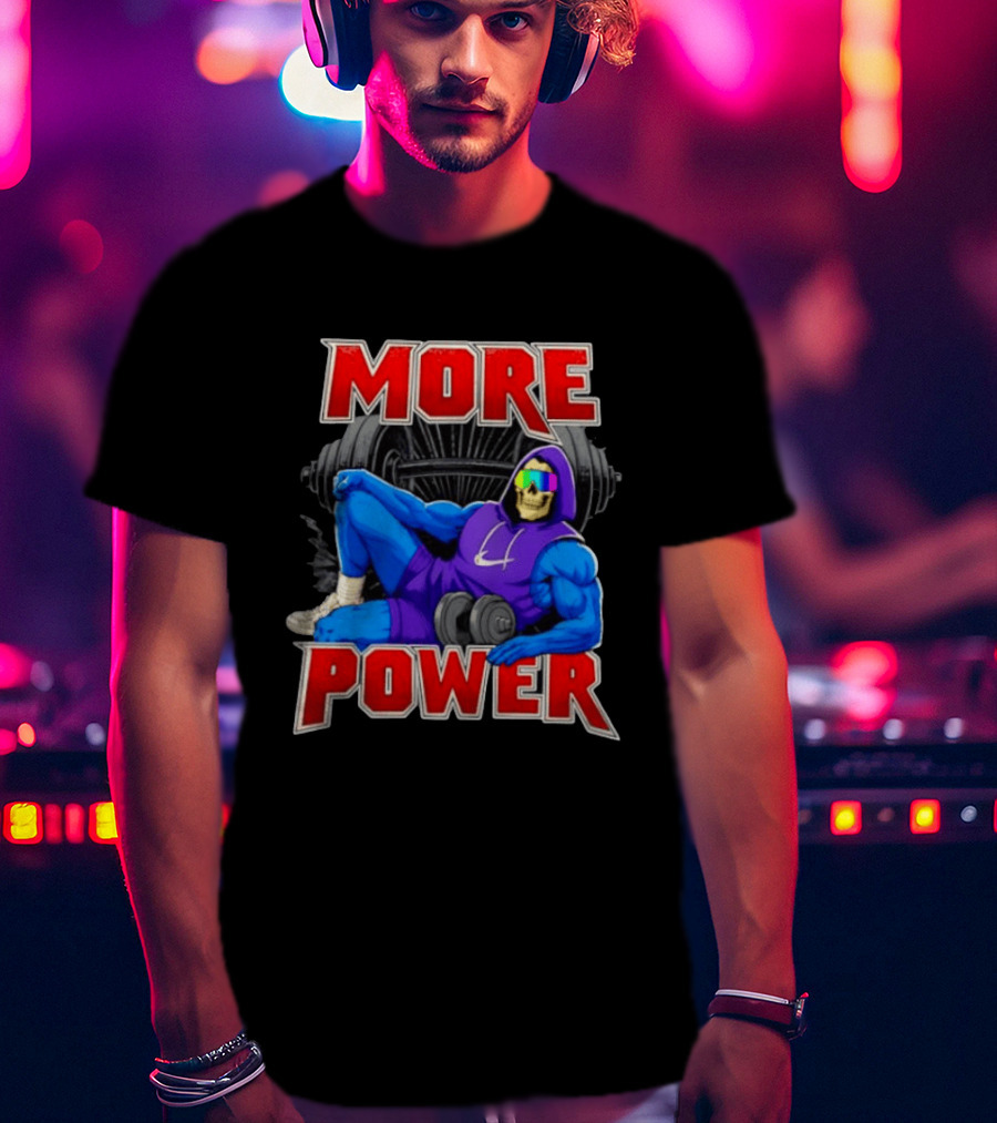 More Power Skeletor Masters Of The Universe Muscle Workout T-Shirt