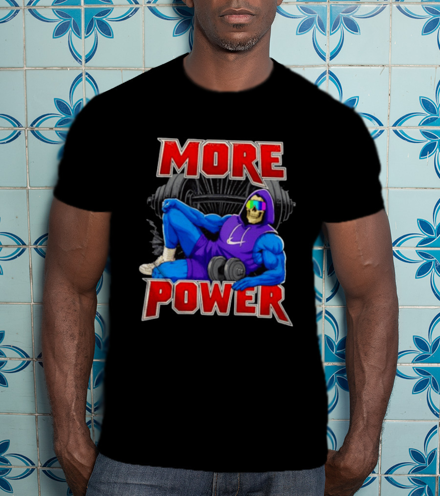 More Power Skeletor Masters Of The Universe Muscle Workout T-Shirt