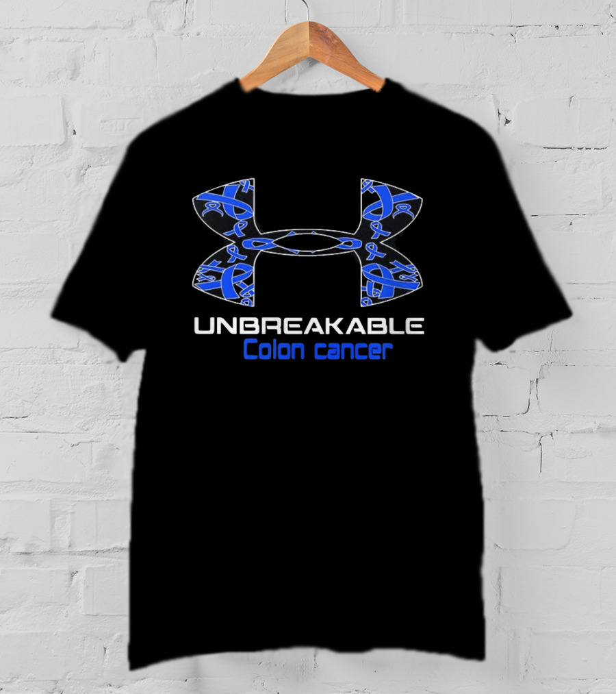 Unbreakable Colon Cancer Under Armour Blue Ribbon Awareness T-Shirt