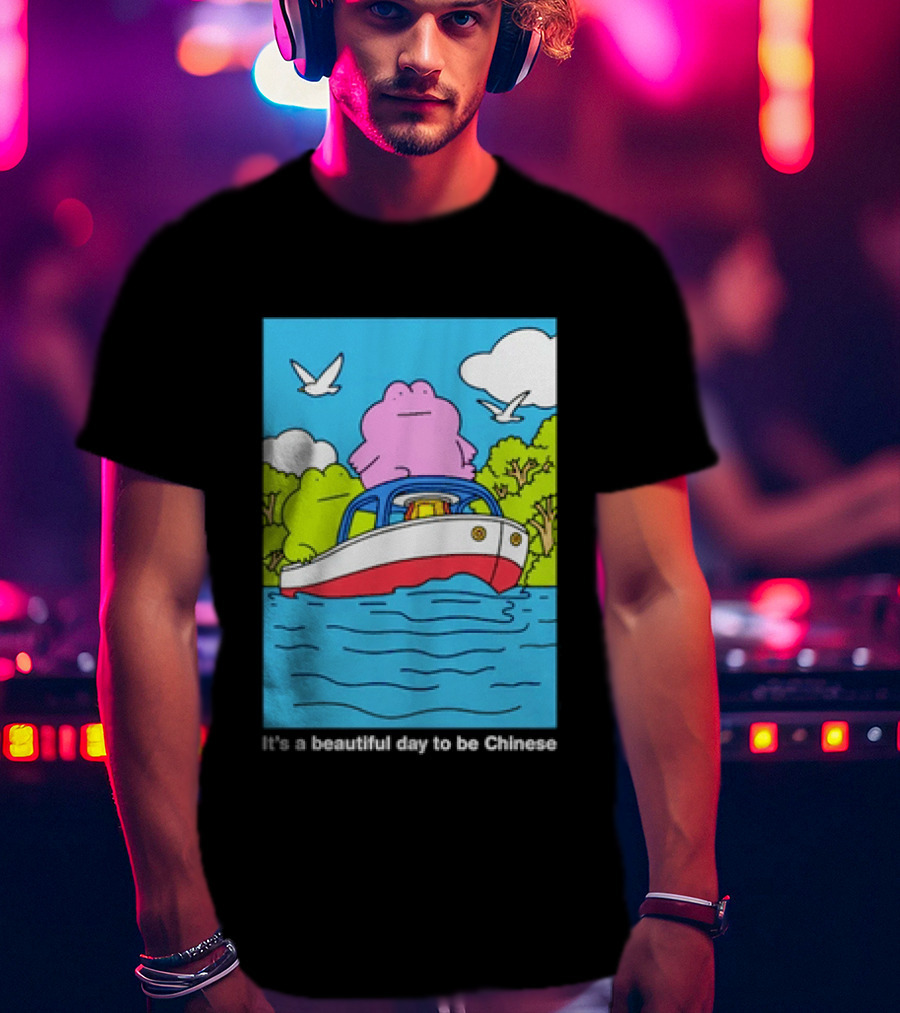It's A Beautiful Day To Be Chinese Frog On A Boat T-Shirt