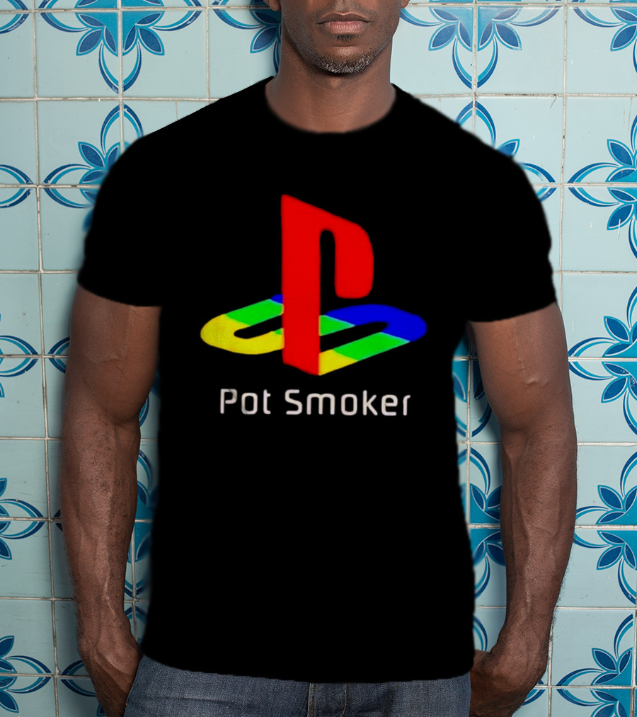 PlayStation Pot Smoker Iconic Colorful Gaming T-Shirt