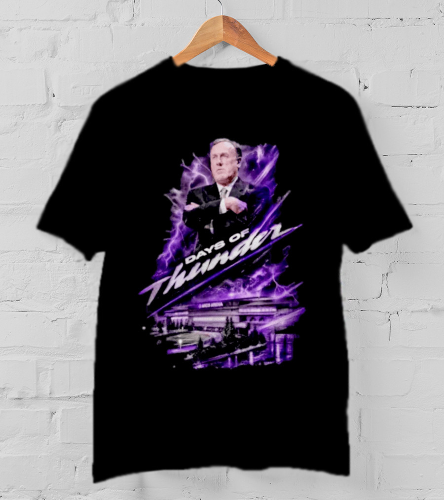 Rick Adelman Days Of Thunder Arco Arena Purple Lightning T-Shirt