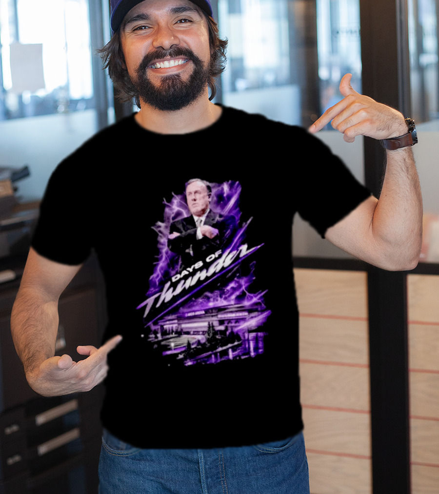 Rick Adelman Days Of Thunder Arco Arena Purple Lightning T-Shirt