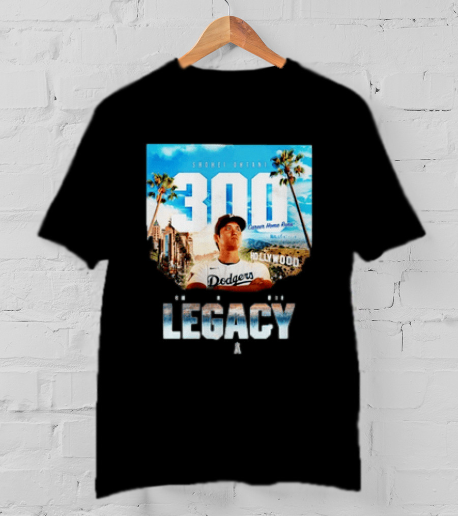 Shohei Ohtani 300 Career Home Runs Los Angeles Legacy Hollywood Dodgers T-Shirt