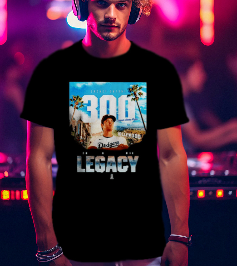 Shohei Ohtani 300 Career Home Runs Los Angeles Legacy Hollywood Dodgers T-Shirt