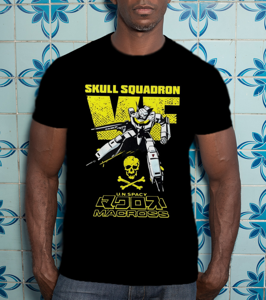 Skull Squadron VF U.N. Spacy Macross Anime Valkyrie T-Shirt