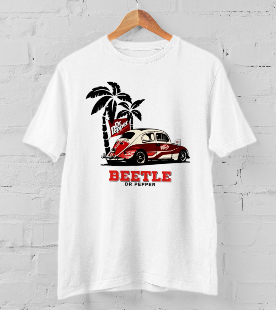 Beetle Dr Pepper Volkswagen Car With Palm Tree T-Shirt