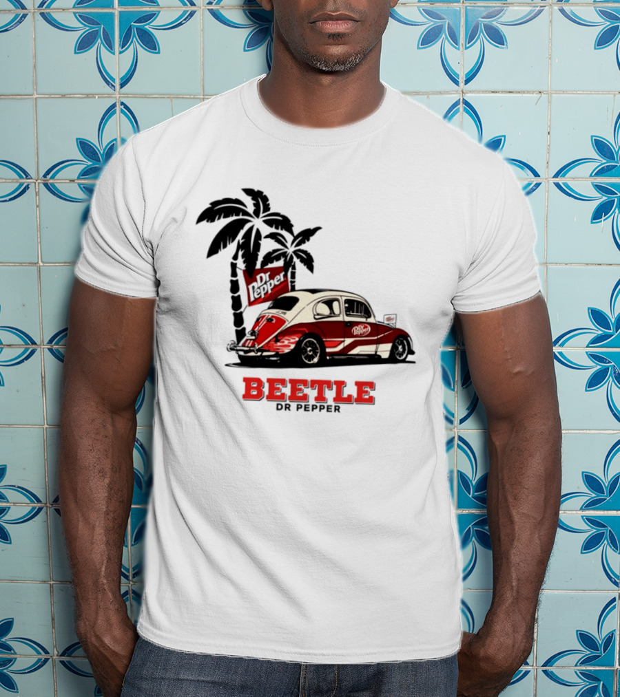 Beetle Dr Pepper Volkswagen Car With Palm Tree T-Shirt