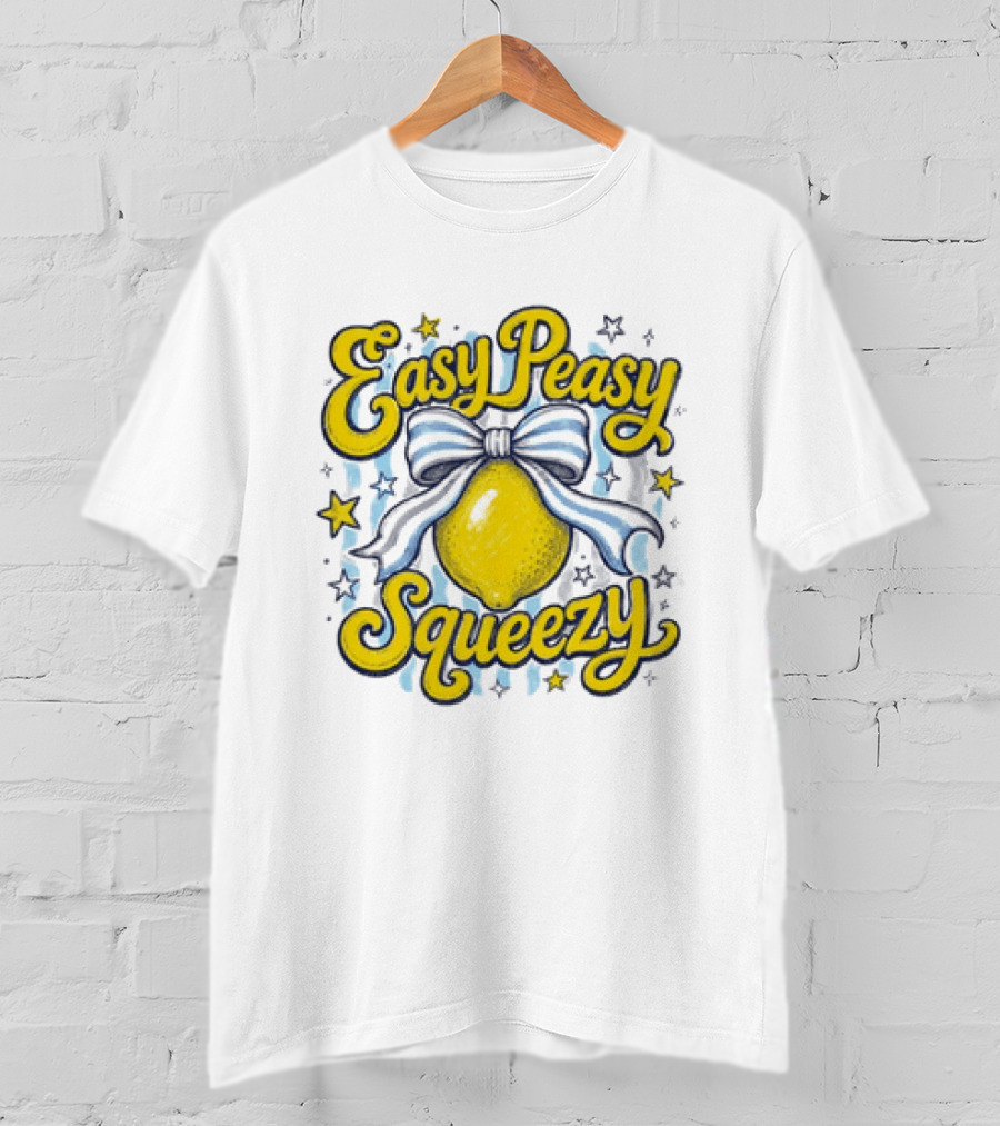 Easy Peasy Squeezy Lemon Bow Stars T-Shirt
