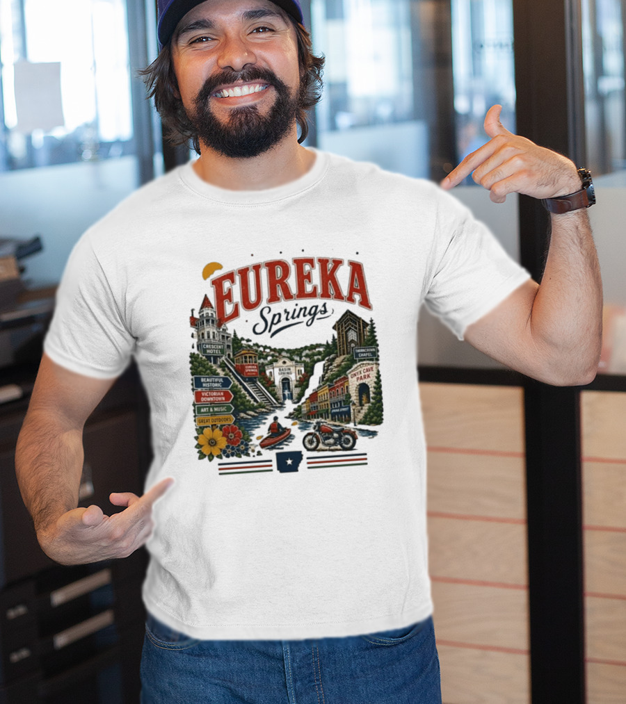 Eureka Springs Crescent Hotel Thorncrown Chapel Victorian Downtown Onyx Cave Basin Park Great Outdoors Art Music T-Shirt