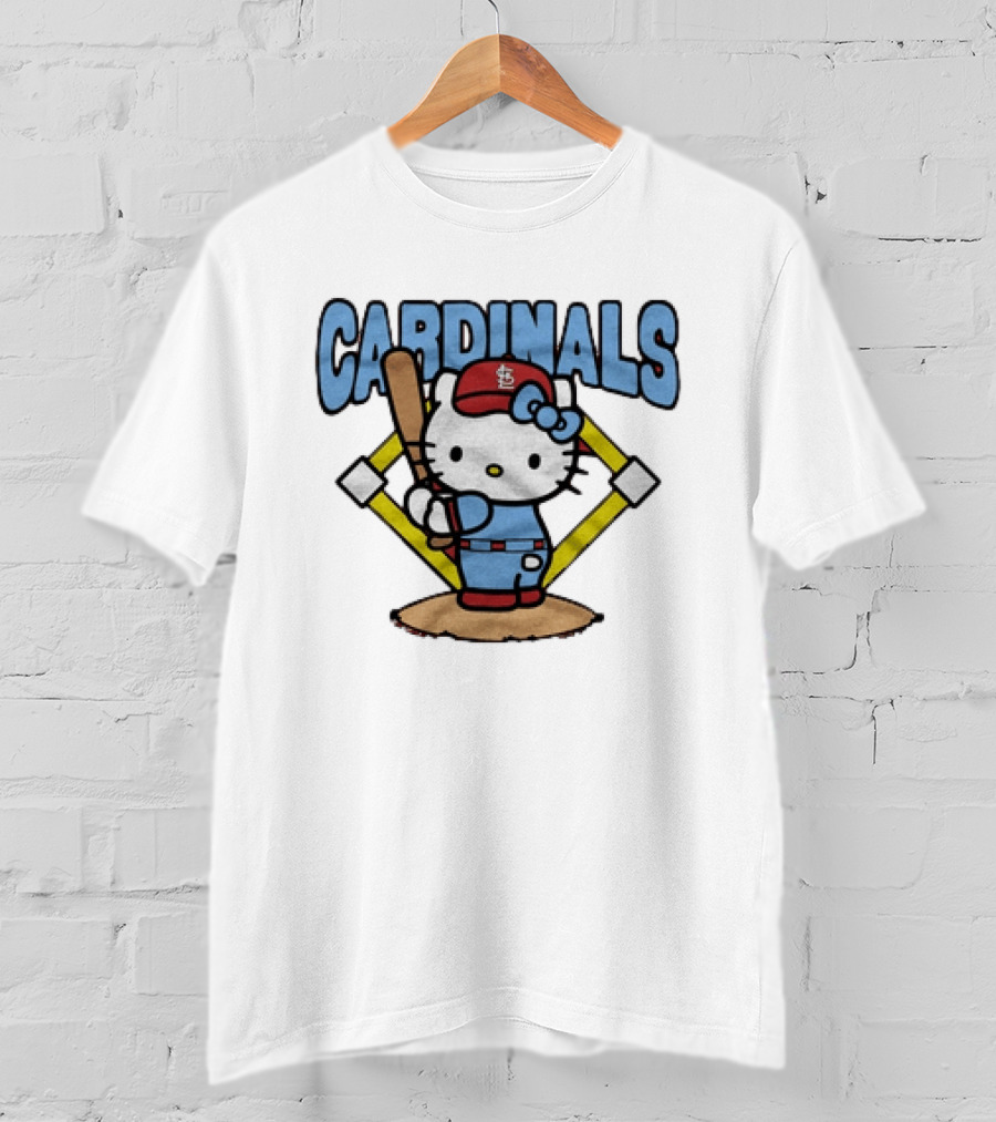 Hello Kitty St Louis Cardinals Baseball Batter MLB Cartoon T-Shirt