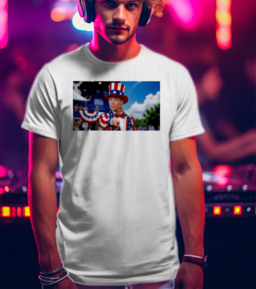 Sophia Cunningham Uncle Sam Patriotic Costume Red White Blue Stars And Stripes T-Shirt