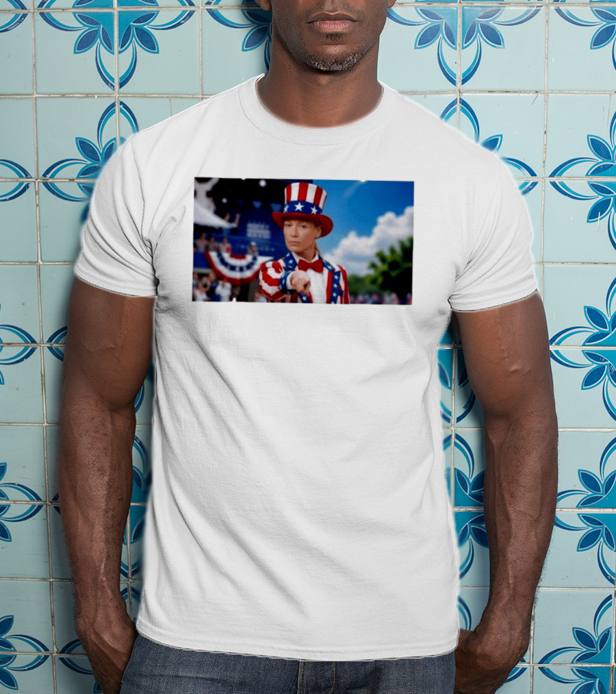 Sophia Cunningham Uncle Sam Patriotic Costume Red White Blue Stars And Stripes T-Shirt
