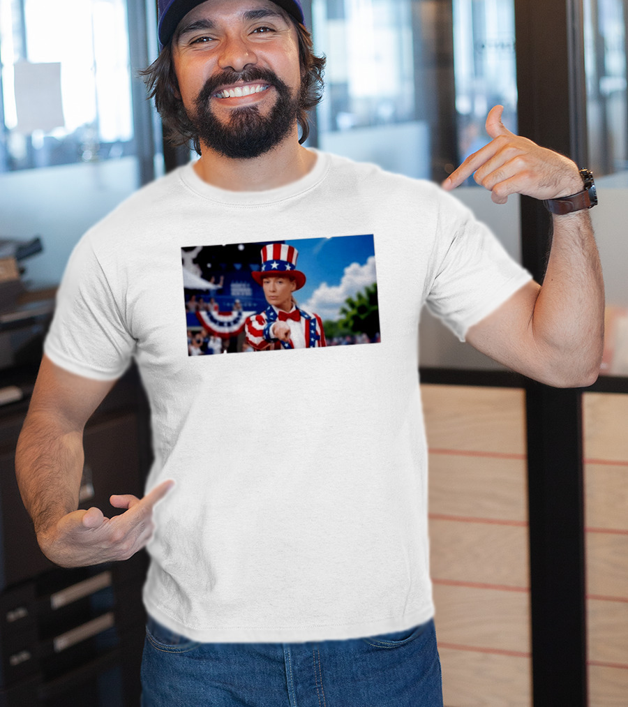 Sophia Cunningham Uncle Sam Patriotic Costume Red White Blue Stars And Stripes T-Shirt