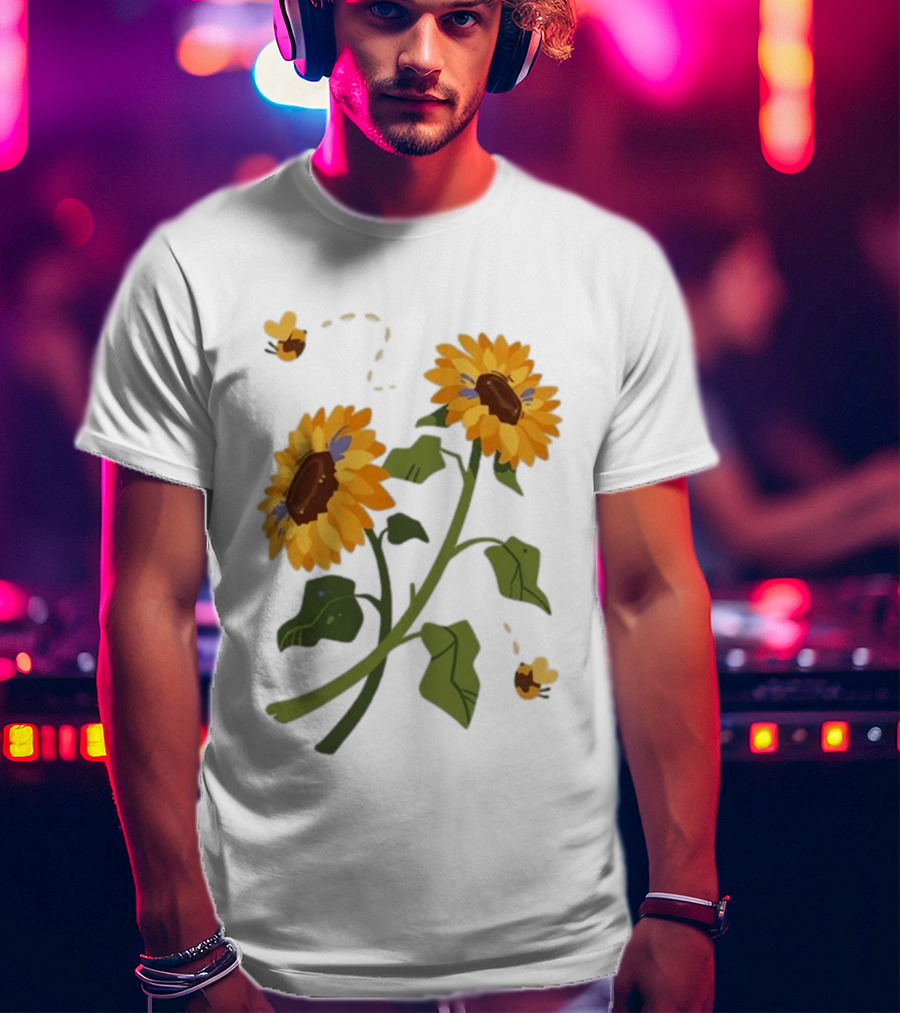 Sunflower Good Times With Sunflowers Bees And Scar Suowers T-Shirt