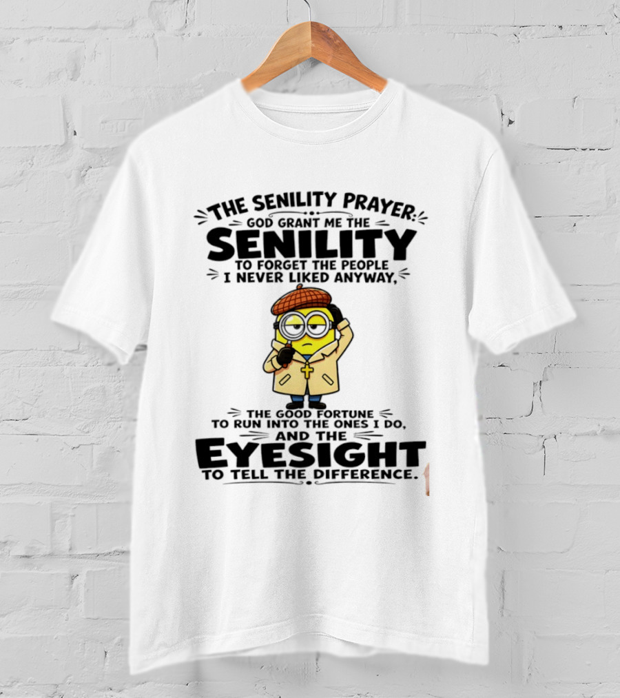 Minion Detective Senility Prayer Forget People Eyeglasses T-Shirt