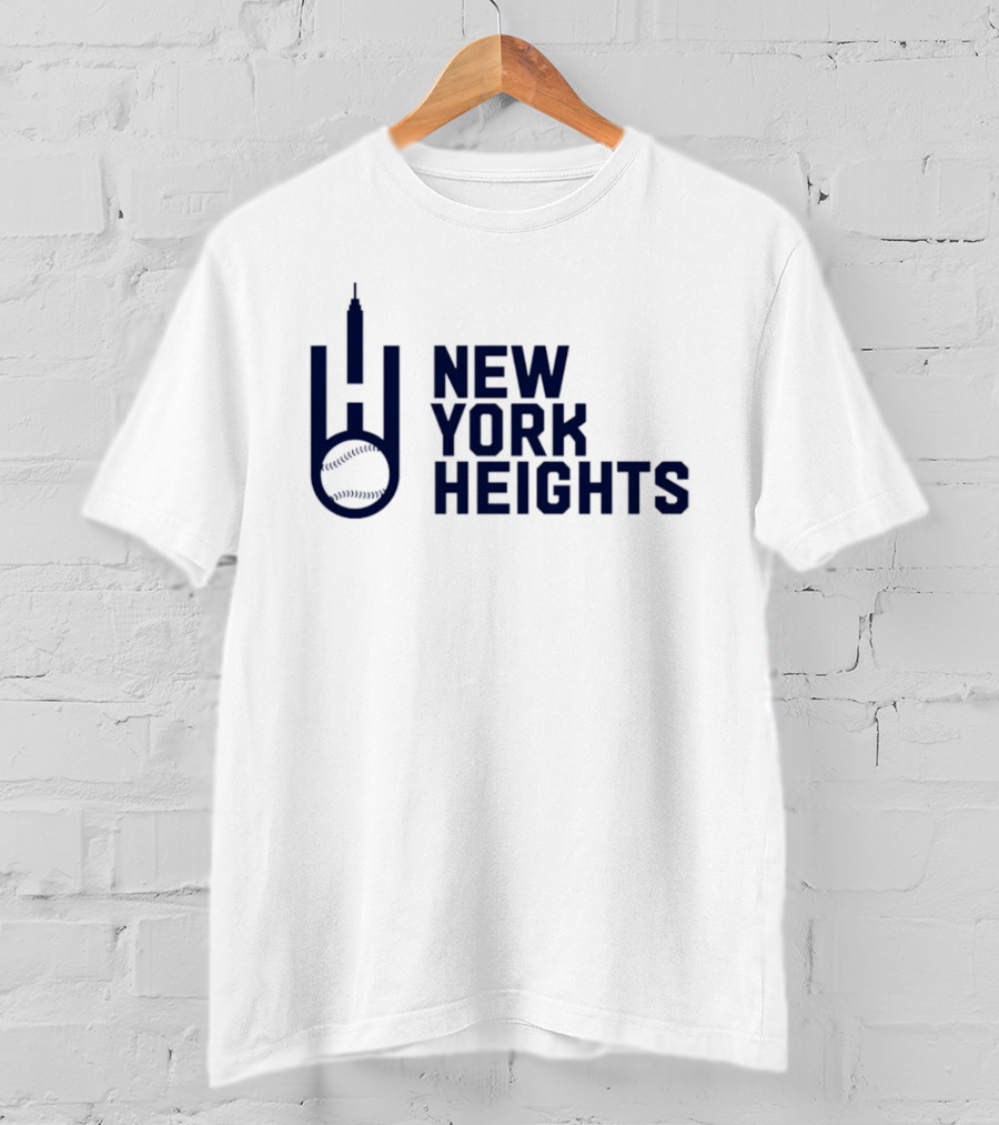 New York Heights Baseball City Skyline Empire State T-Shirt