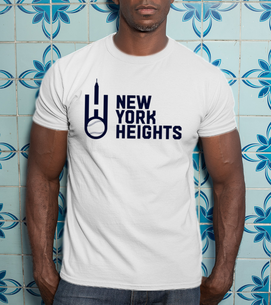 New York Heights Baseball City Skyline Empire State T-Shirt