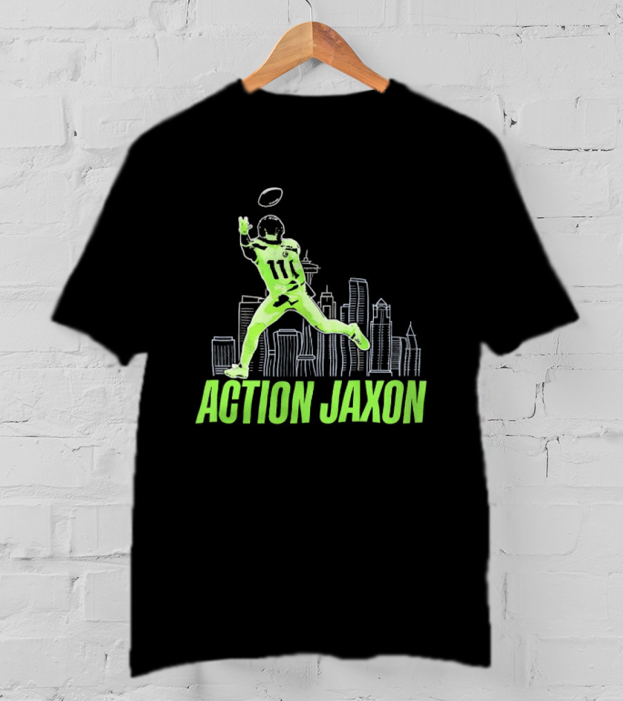 Action Jaxon Seattle Skyline Football Catcher T-Shirt