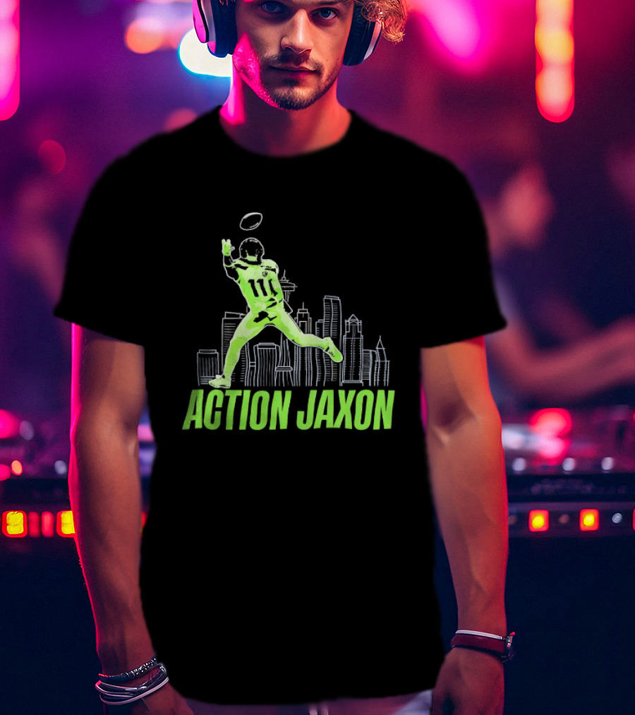 Action Jaxon Seattle Skyline Football Catcher T-Shirt