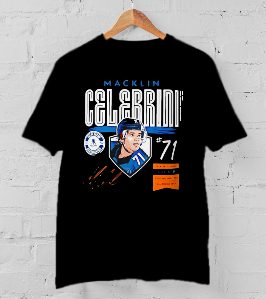 Macklin Celebrini NHLPA All Rookie Team 1st Overall Draft Pick #71 Center T-Shirt