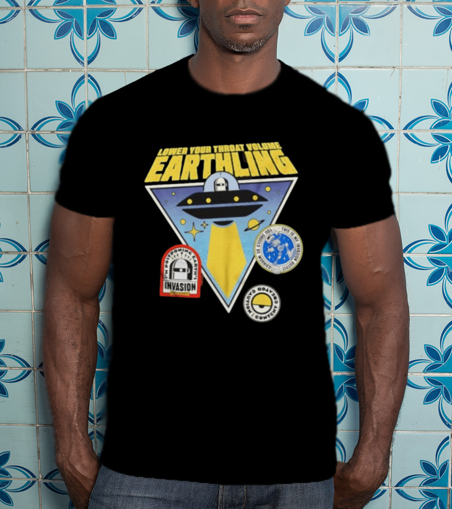 Lower Your Throat Volume Earthling Invasion Postponed Futurama Bender Planet Express Delivery T-Shirt
