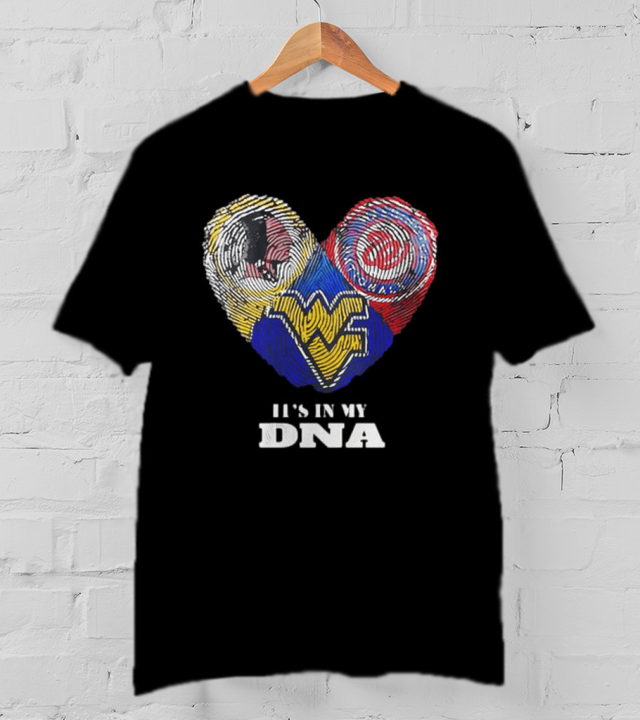 It Is In My DNA West Virginia Mountaineers Washington Commanders Logos Fingerprint T-Shirt