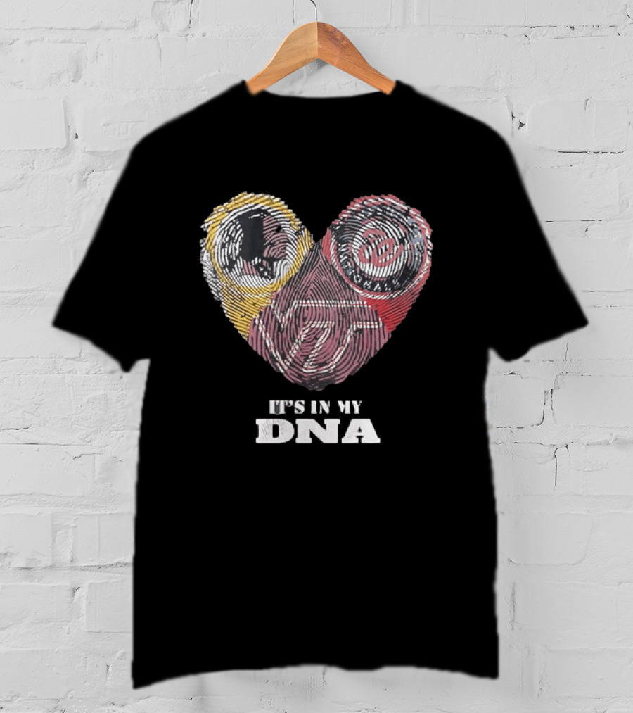 It's In My DNA Virginia Tech Hokies VT Heart Fingerprint T-Shirt