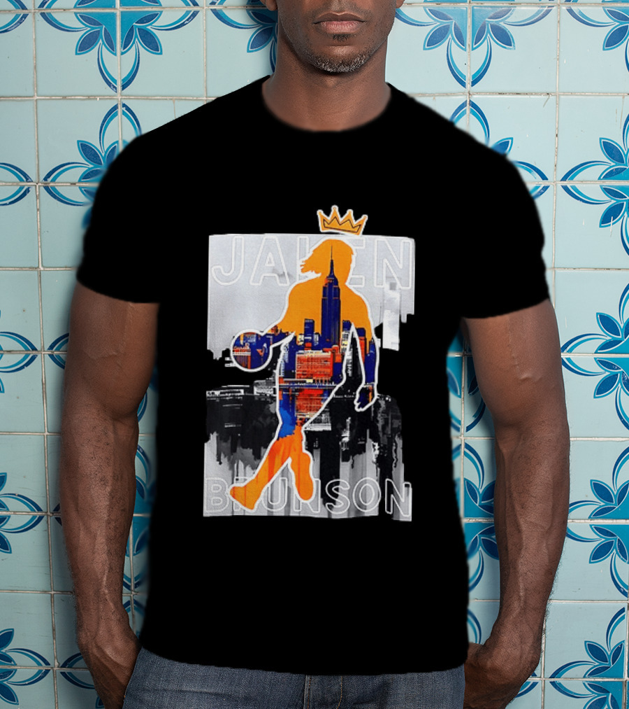 King Of New York Jalen Brunson New York Knicks NBA 2026 Skyline T-Shirt
