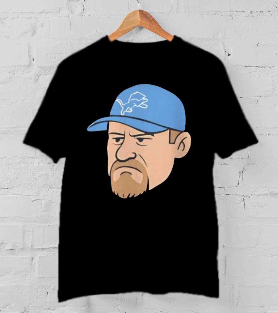Detroit Lions Grumpy Man With Hat Football Team Fan T-Shirt