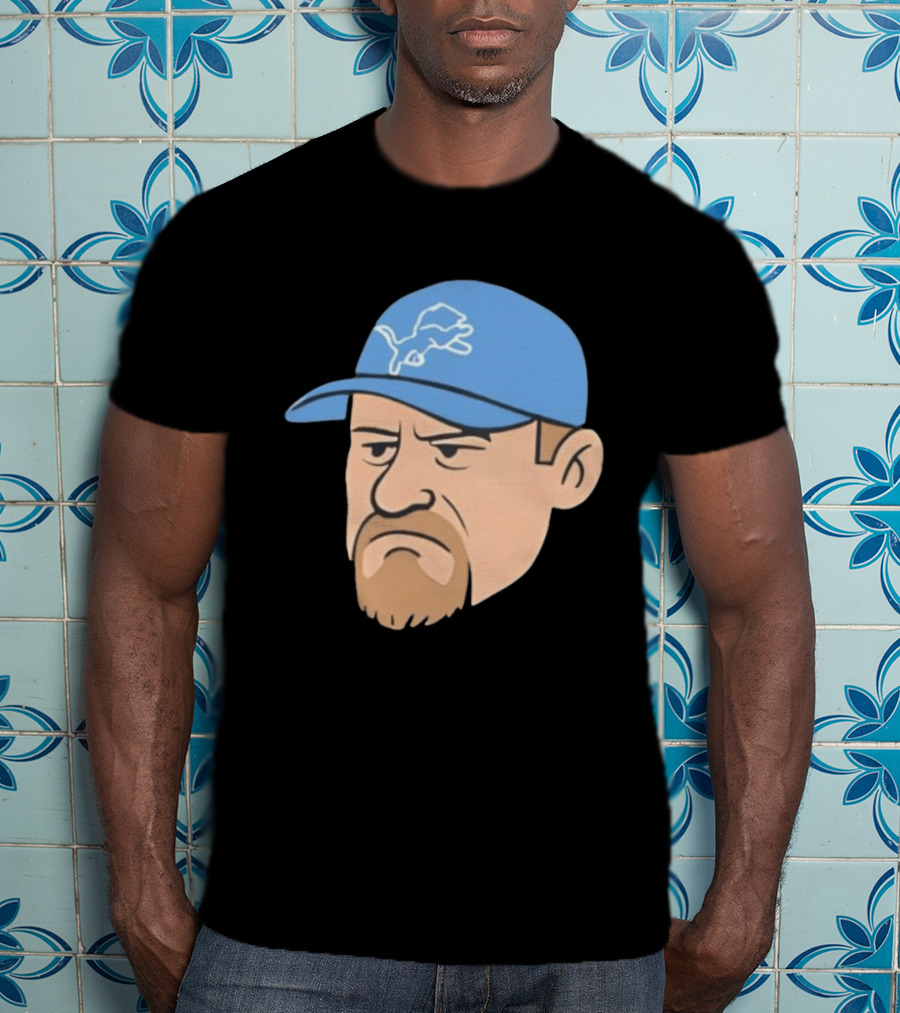 Detroit Lions Grumpy Man With Hat Football Team Fan T-Shirt