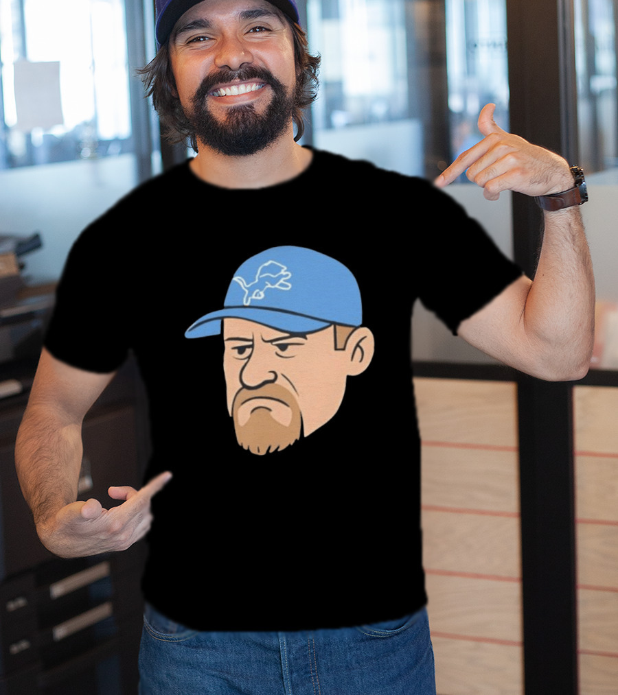 Detroit Lions Grumpy Man With Hat Football Team Fan T-Shirt