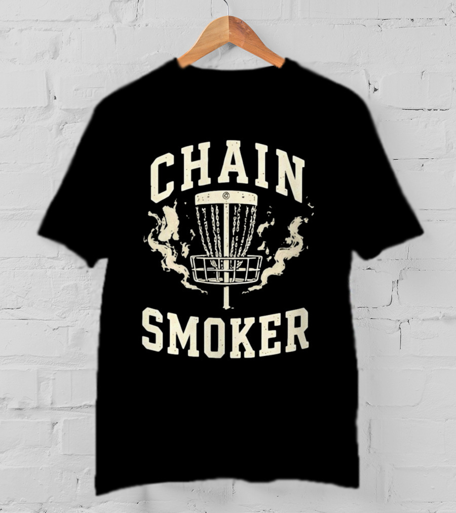 Disc Golf Fanatic Chain Smoker With Basket And Chains T-Shirt