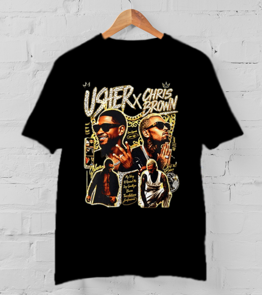 Usher Chris Brown My Way Without Me Say Goodbye Tour Los Angeles Buju Banton Team Custom T-Shirt