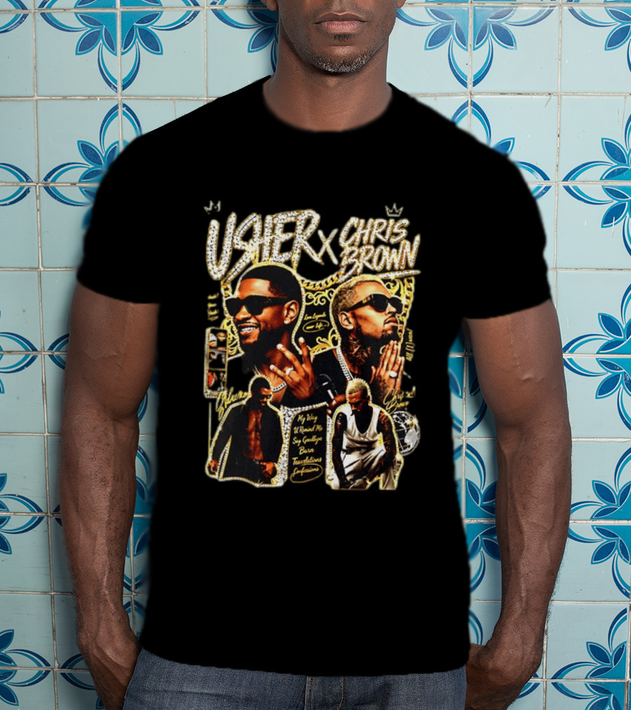 Usher Chris Brown My Way Without Me Say Goodbye Tour Los Angeles Buju Banton Team Custom T-Shirt