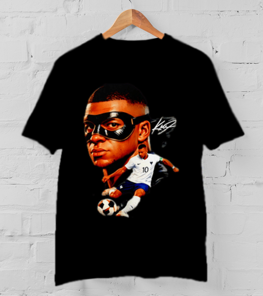 France Kylian Mbappe 10 Soccer Star Masked Player T-Shirt
