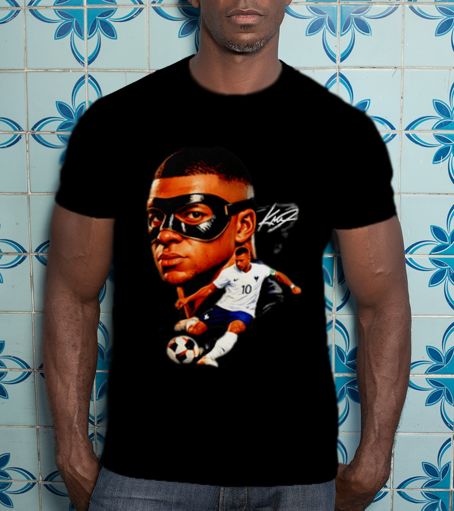France Kylian Mbappe 10 Soccer Star Masked Player T-Shirt