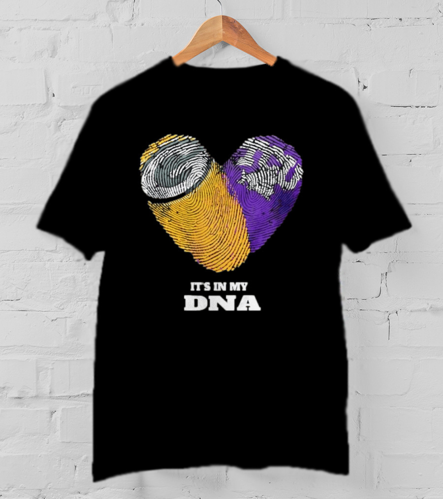 Green Bay Packers TCU Horned Frogs It's In My DNA Heart Fingerprints Fan Love T-Shirt